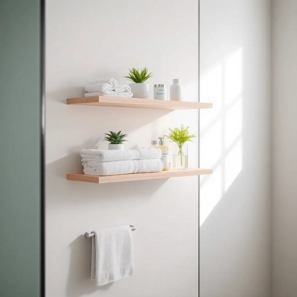 Półki do łazienki wiszące na ścianę
