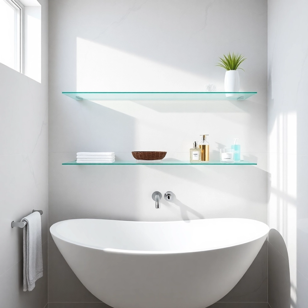 Półki szklane do łazienki na wymiar