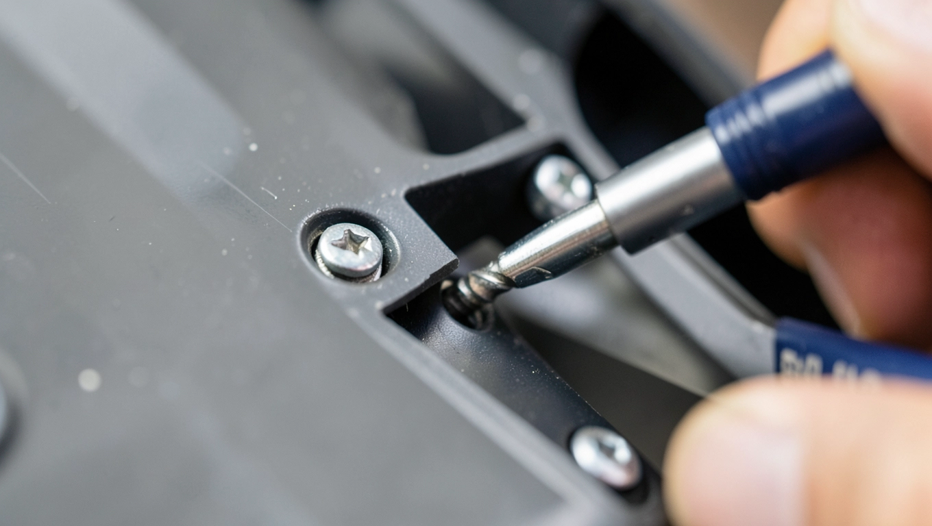 Poluzowanie ramki i zaczepów wentylatora