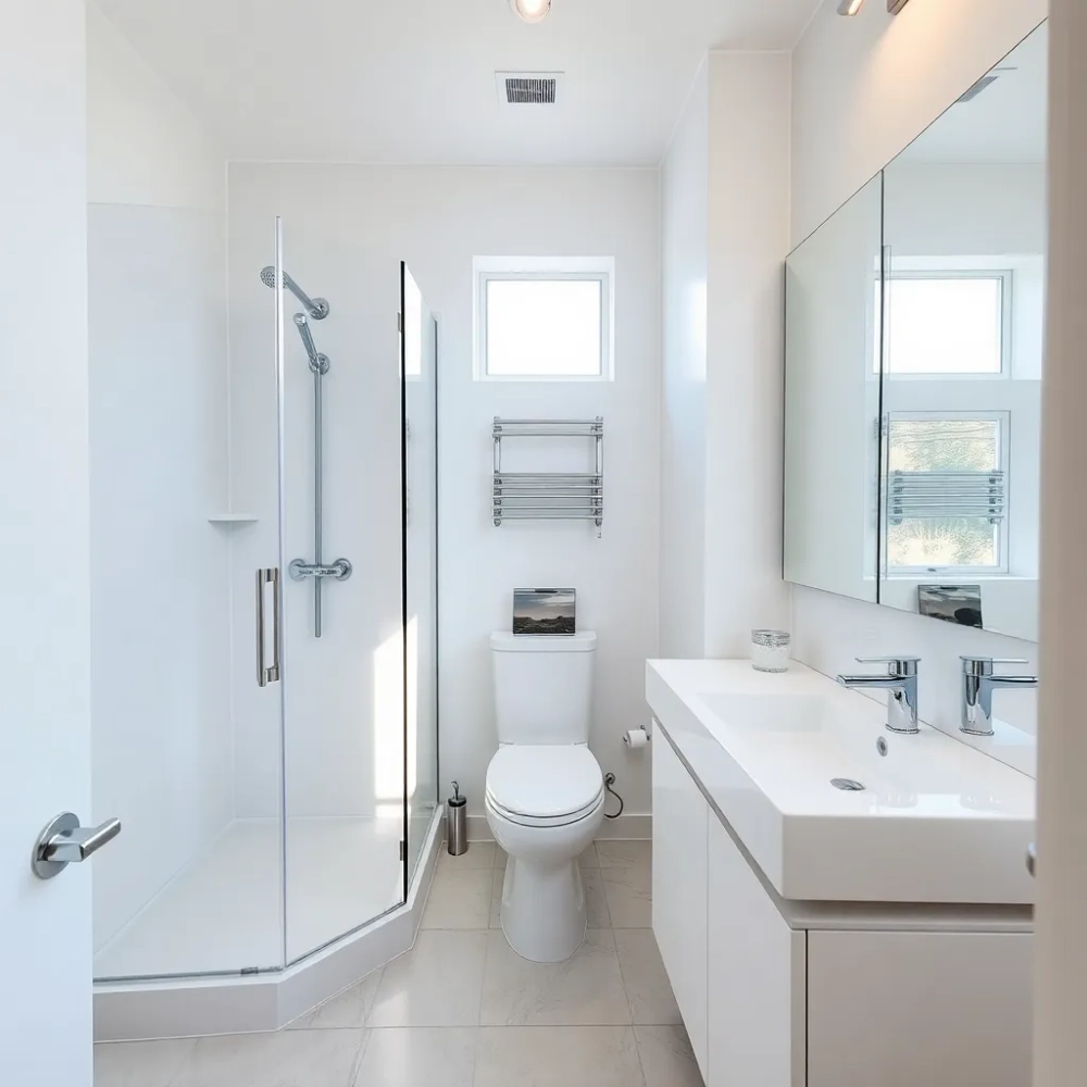 projekt małej łazienki z prysznicem