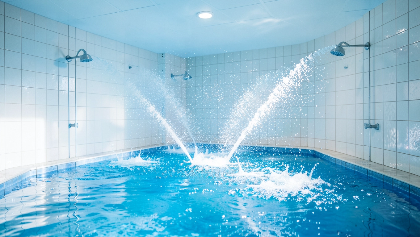 Prysznice w basenach i aquaparkach