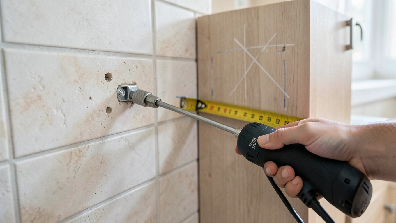 Przygotowanie ściany pod szafkę