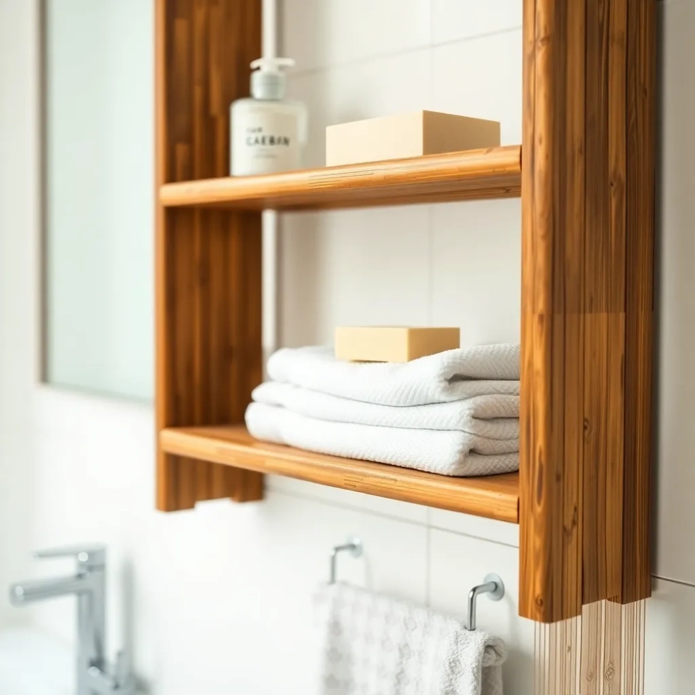 Regał do łazienki bambusowy
