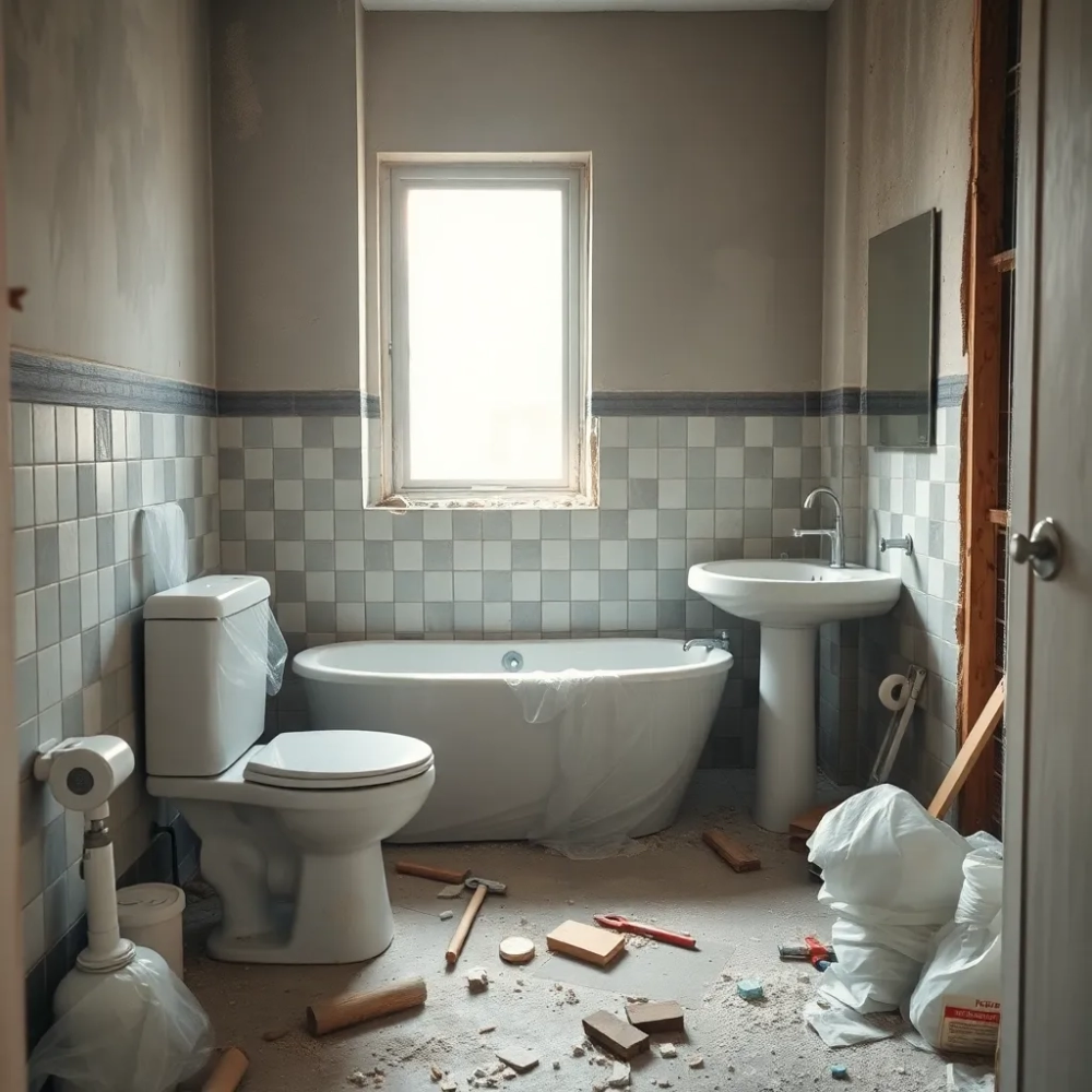 Remont łazienki w trakcie mieszkania