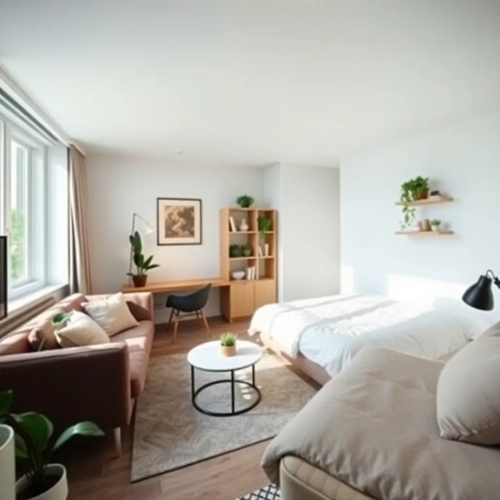 Salon i sypialnia w jednym inspiracje