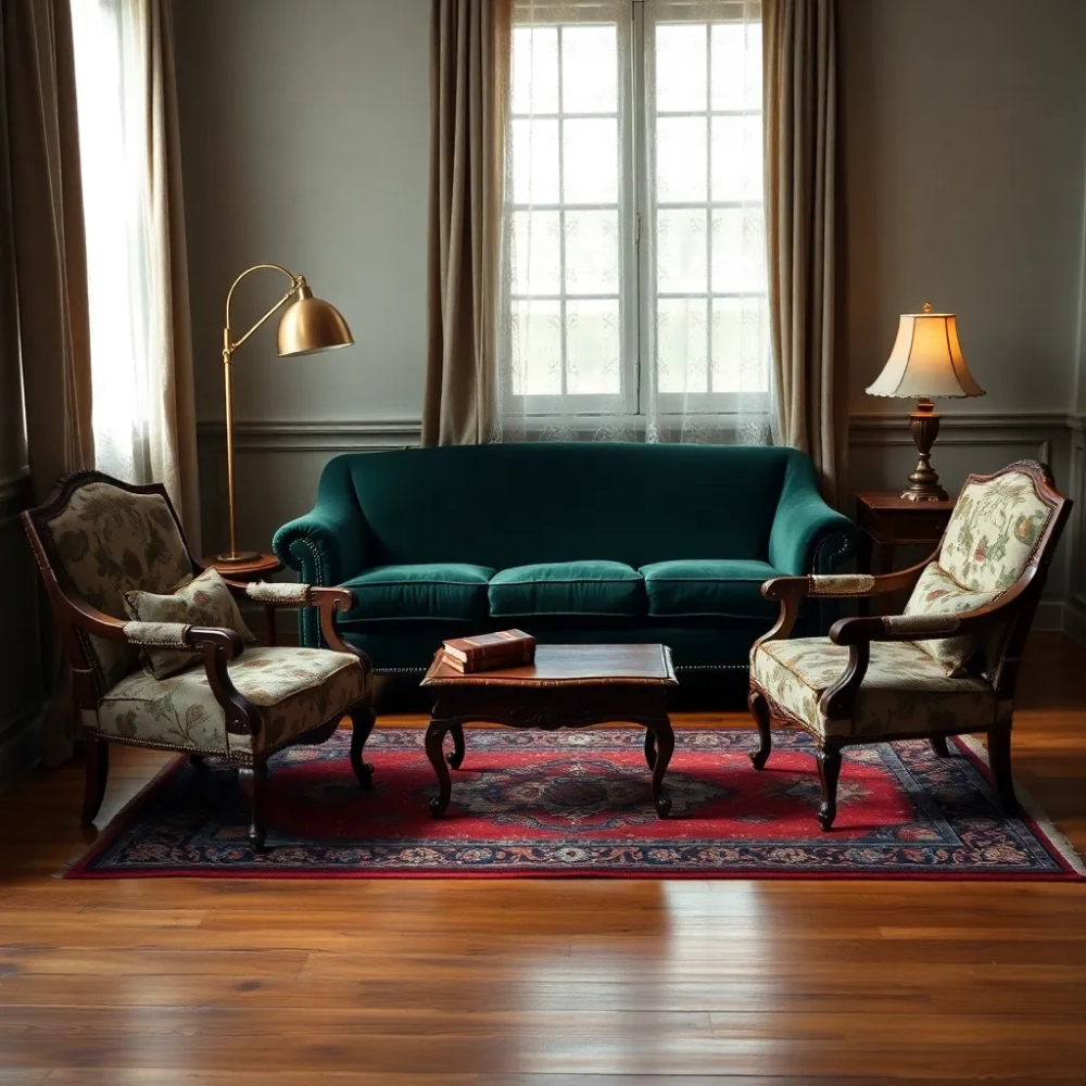 Salon w stylu vintage