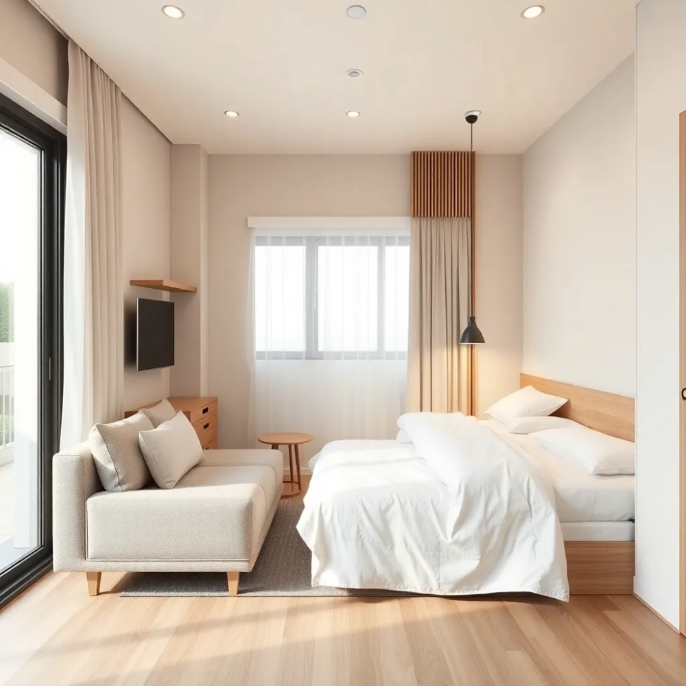 Salon z sypialnią 20m2