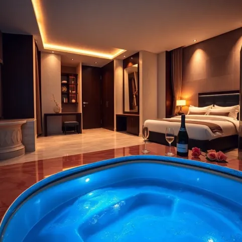 Apartament z jacuzzi w pokoju