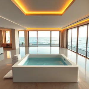 Apartament z jacuzzi w pokoju nad morzem