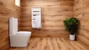 aranżacje łazienek płytki drewnopodobne