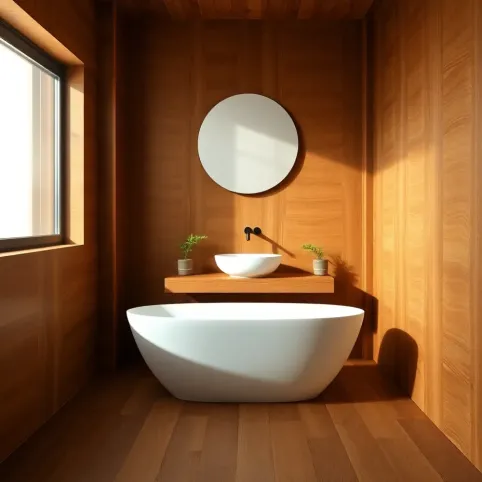 Aranżację łazienki w drewnie