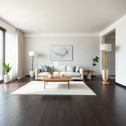 Aranżacje pokoju z ciemną podłogą