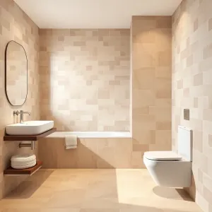 Beżowe płytki do łazienki