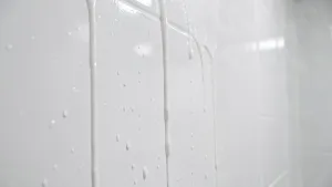 biała farba pod prysznic