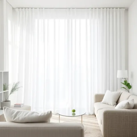 Białe firanki do salonu nowoczesne