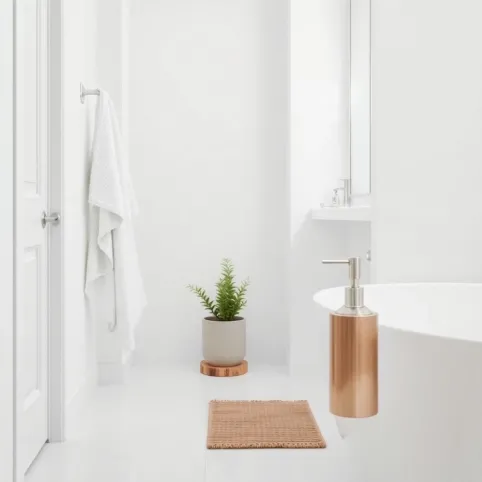 białoszara łazienka jakie dodatki