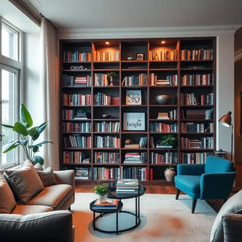 Biblioteczka w salonie inspiracje