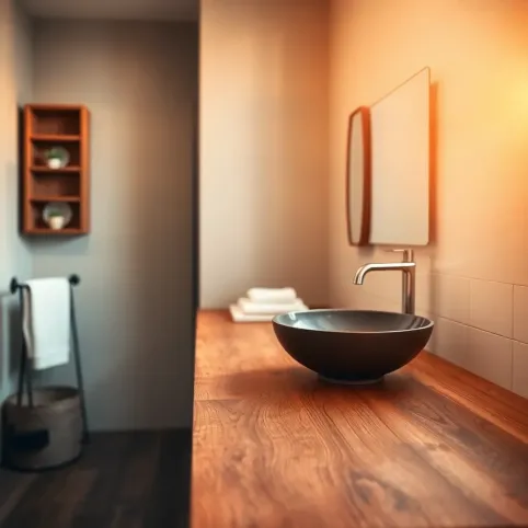 Blat drewniany do łazienki pod umywalkę