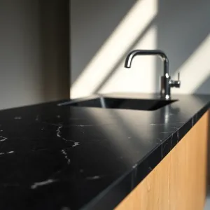 Blat kamienny do łazienki Czarny