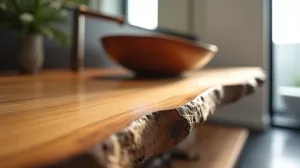 blat łazienkowy drewniany