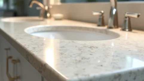 Blat łazienkowy konglomerat kwarcowy