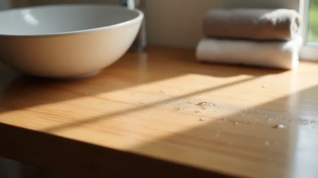 blat łazienkowy z litego drewna