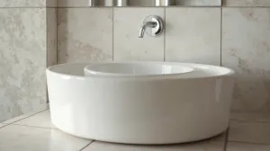 Blat z płytek pod umywalkę nablatową