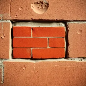 Cegła w przedpokoju w bloku