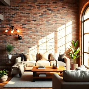 Cegła w salonie inspiracje