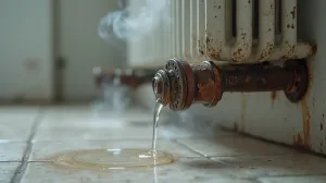 cieknący grzejnik łazienkowy