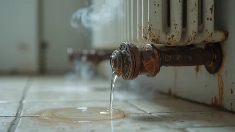 cieknący grzejnik łazienkowy