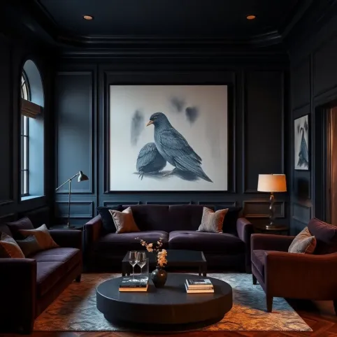 Ciemny salon inspiracje