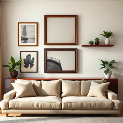 Co na ścianę w salonie za kanapą