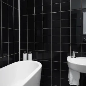 Czarna farba do płytek łazienkowych