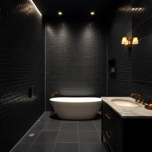 Czarna łazienka  inspiracje