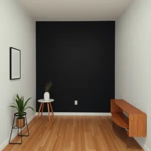 Czarna ściana w małym pokoju