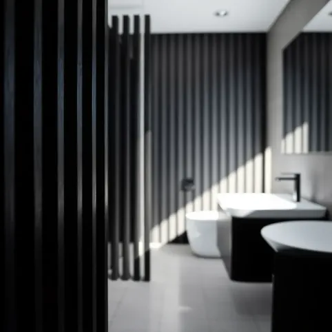 Czarne lamele do łazienki