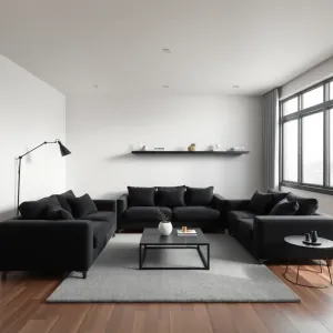 Czarne meble do salonu inspiracje