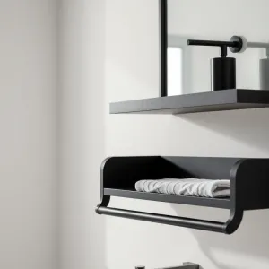 Czarno drewniane dodatki do łazienki