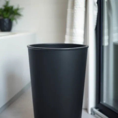 Czarny kosz na śmieci do łazienki