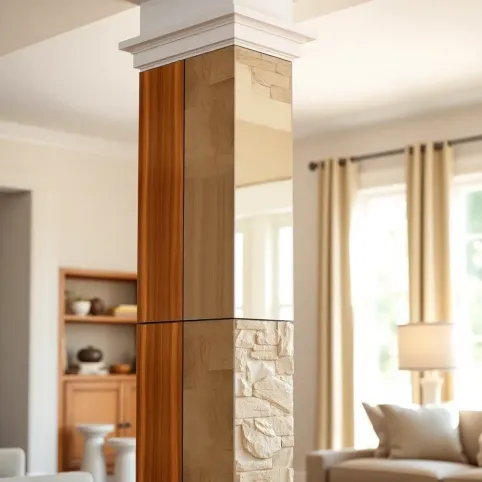 Czym obłożyć filar w salonie