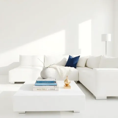 Dodatki do białych mebli w salonie