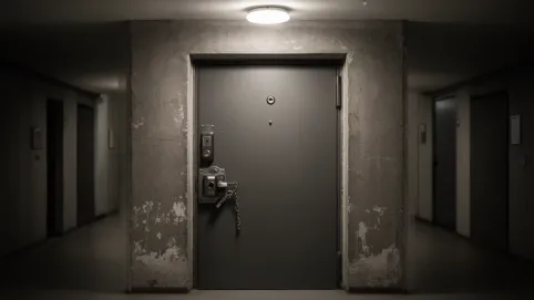 Drzwi wejściowe do mieszkania w bloku