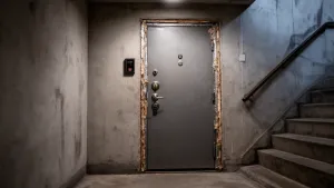 drzwi zewnętrzne do mieszkania w bloku