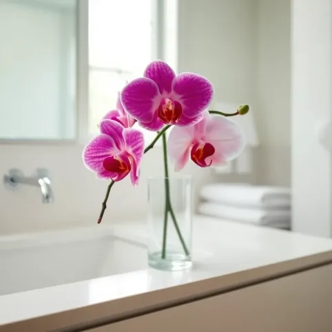Duży sztuczny kwiat do łazienki