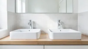 dwie umywalki obok siebie wymiary