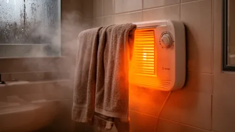 elektryczny grzejnik łazienkowy z termostatem