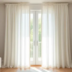 Firany do pokoju dziennego z balkonem