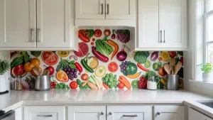 fototapeta do kuchni między szafkami