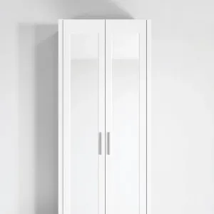 Garderoba do przedpokoju biała z lustrem